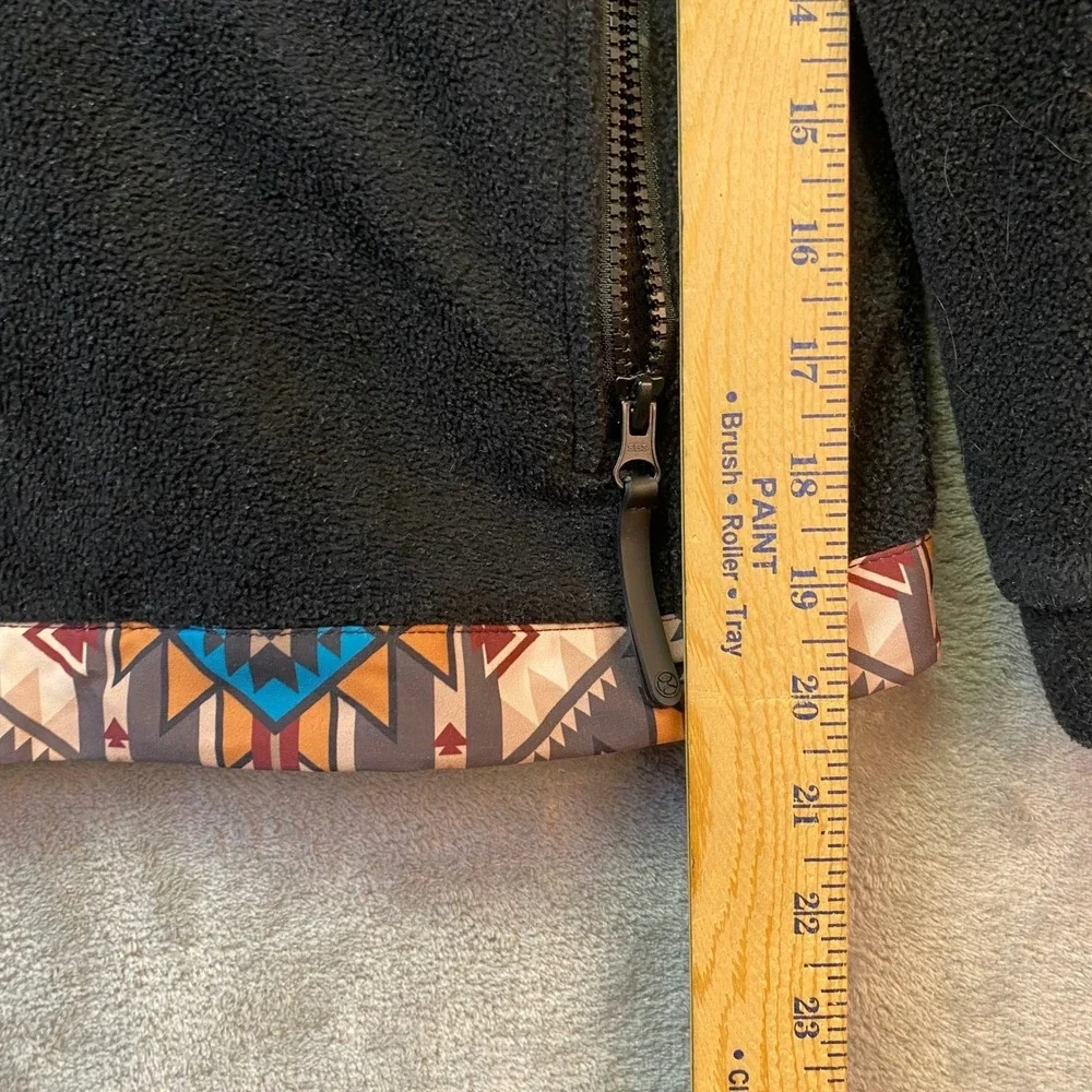 Hooey Mens Southwestern Aztec Print Fleece Full Zip Jacket Black Size M 7066
